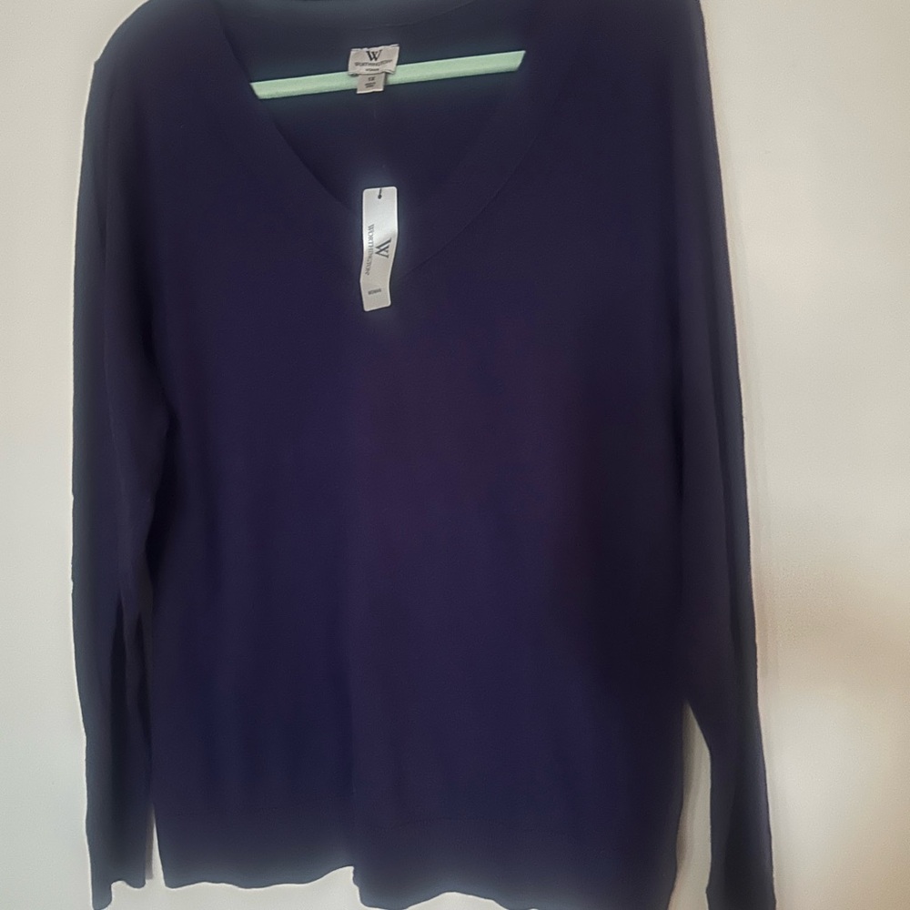 Worthington Deep Purple V-Neck Sweater